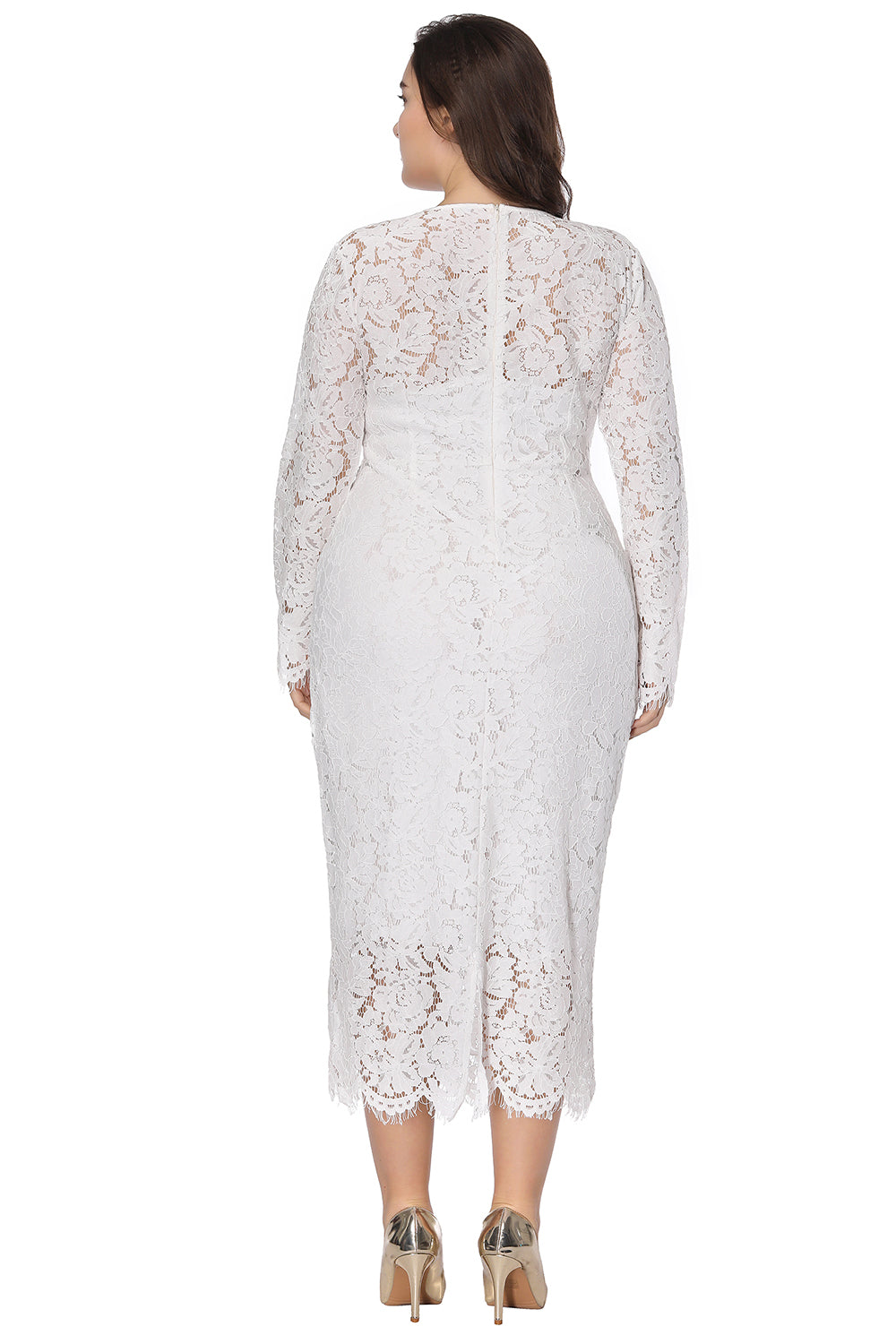 Plus Size Long Sleeves Wedding Guest Dress