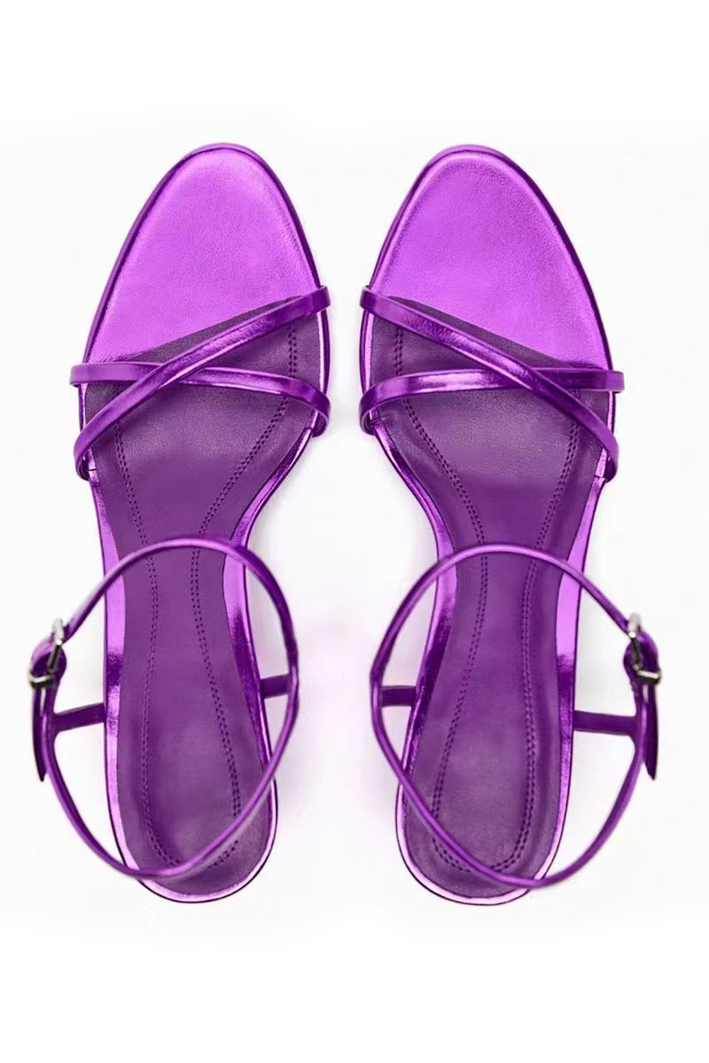 Purple Ankle Strap Heeled Sandal