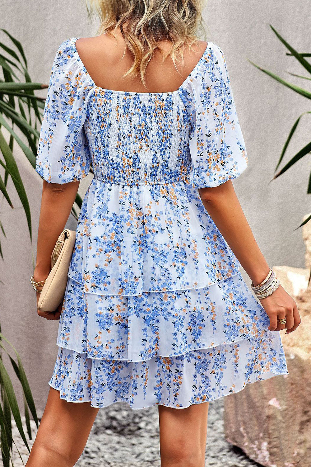 White Printed Off the Shoulder Knee Length Summer Dress
