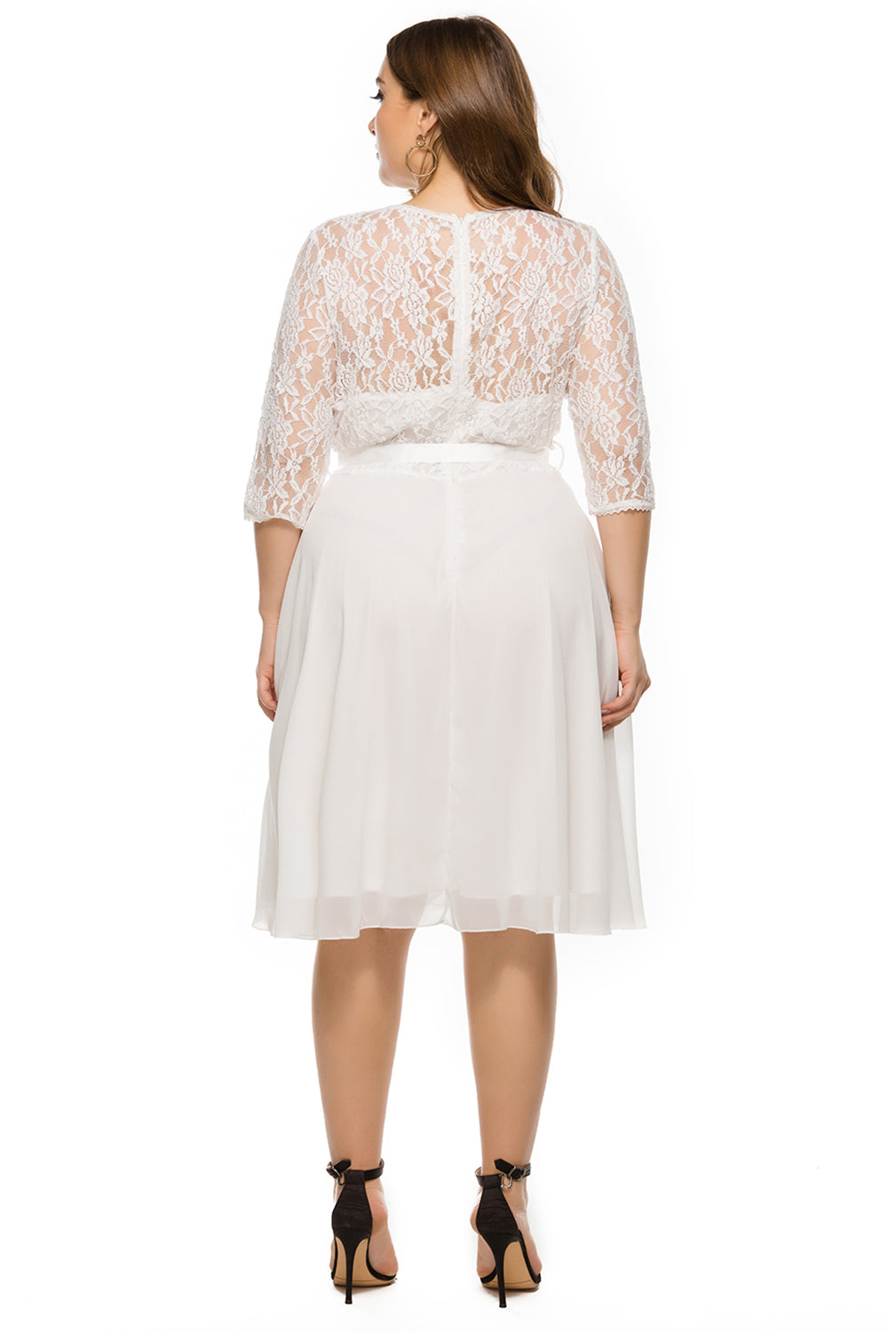 Plus Size Burgundy Lace Party Dress