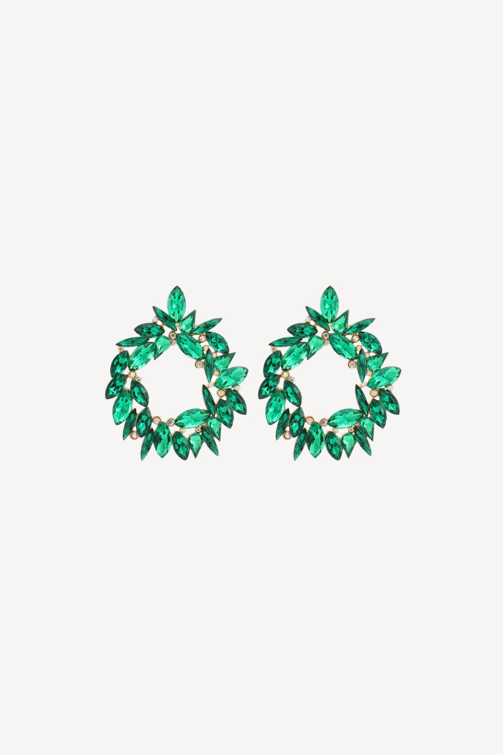 Rhinestone Geometric Round Earrings