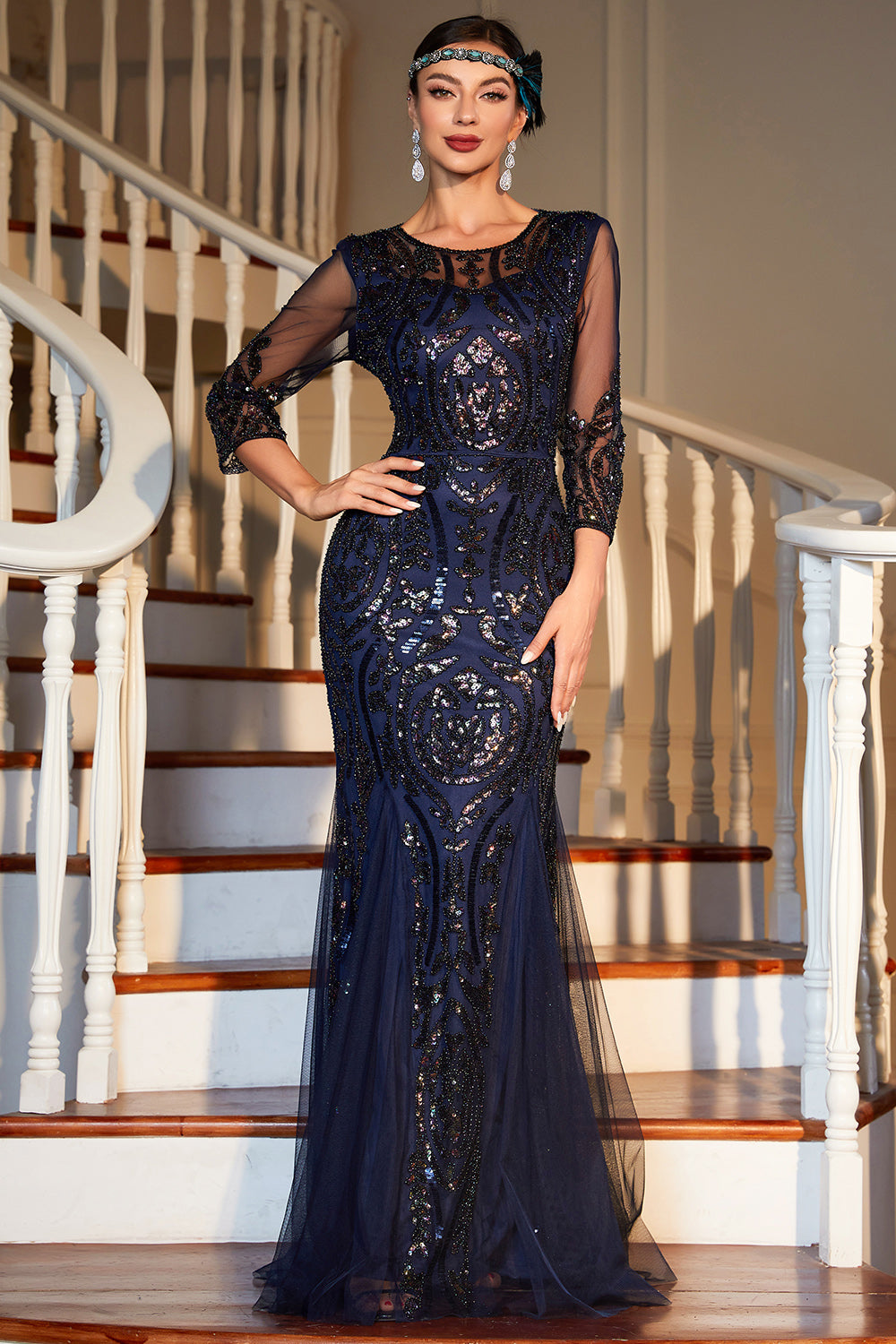 1920s Flapper Dress Great Gatsby Fringed Sequins Dress for Retro Party