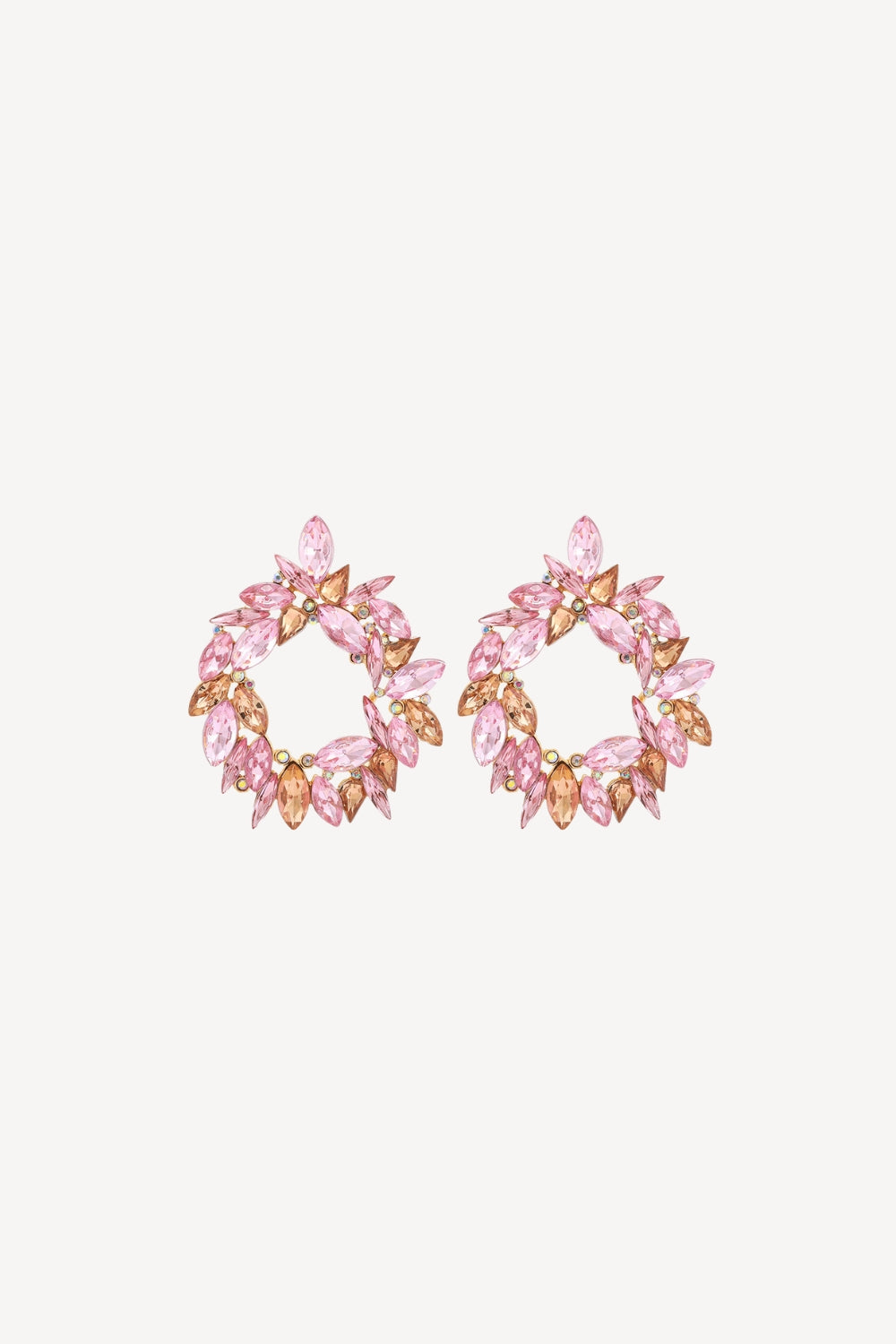Rhinestone Geometric Round Earrings