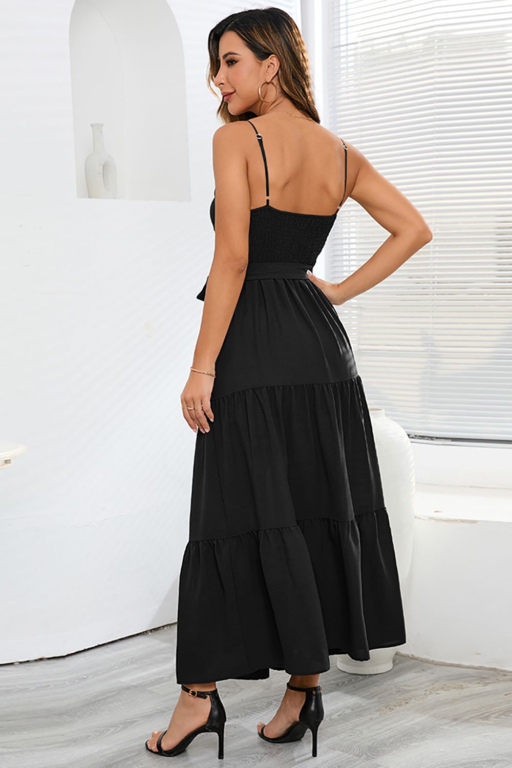 A-Line Cut Out Black Summer Dress