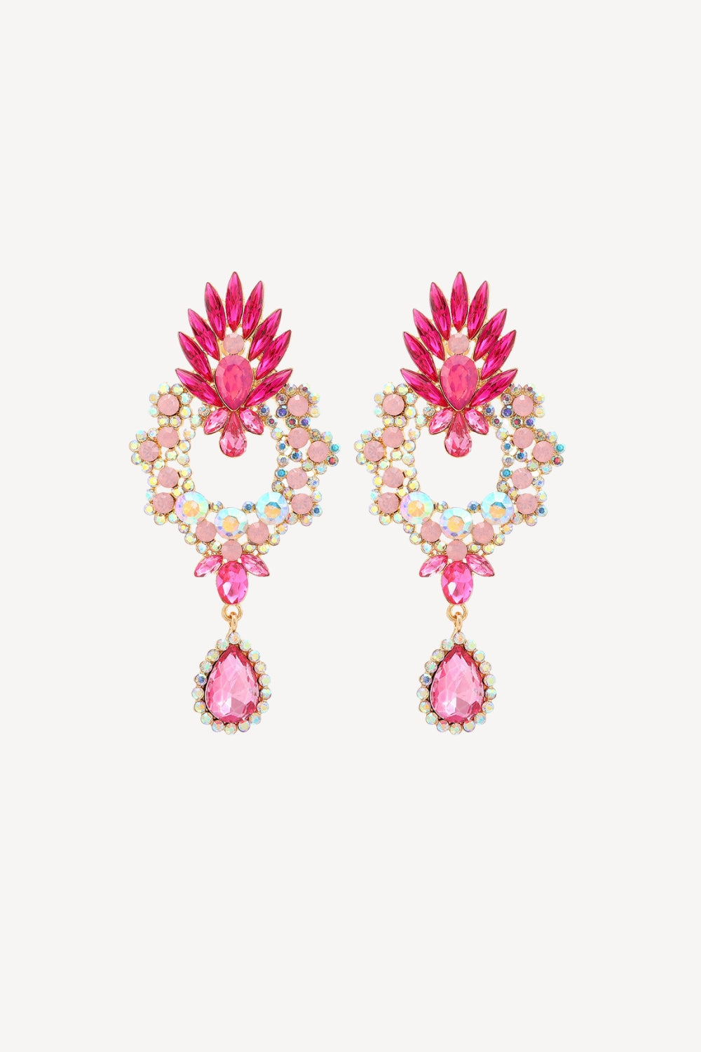 Sparkly Geometric Rhinestone Drop Earrings