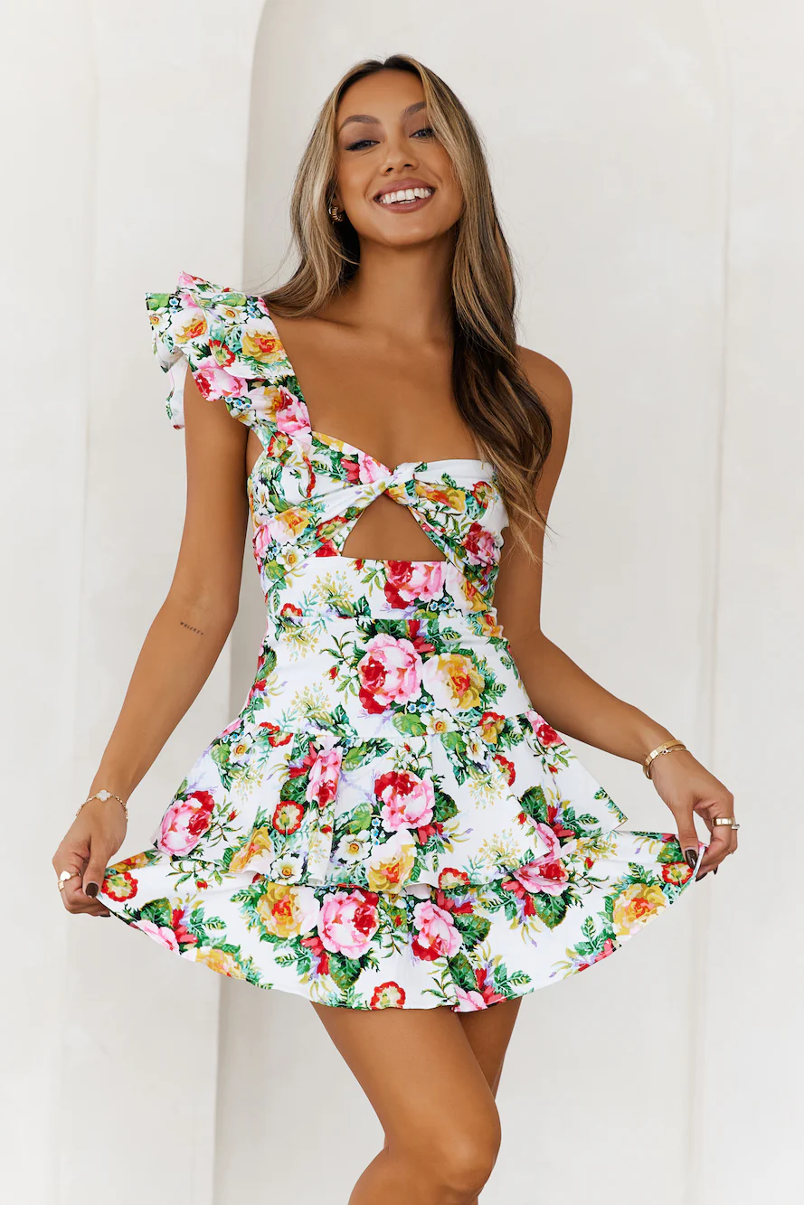Ruffled Out Dress Floral Print