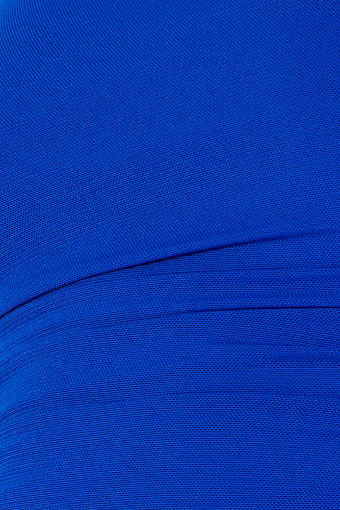 Hottest Flame Strapless Mesh Mini Dress Royal Blue