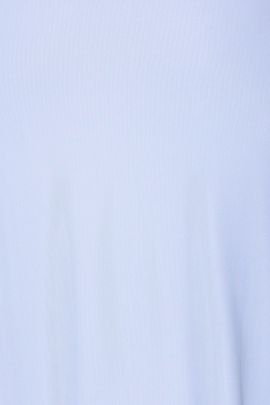 Flaunt It Girl Frill Mesh Maxi Dress Blue