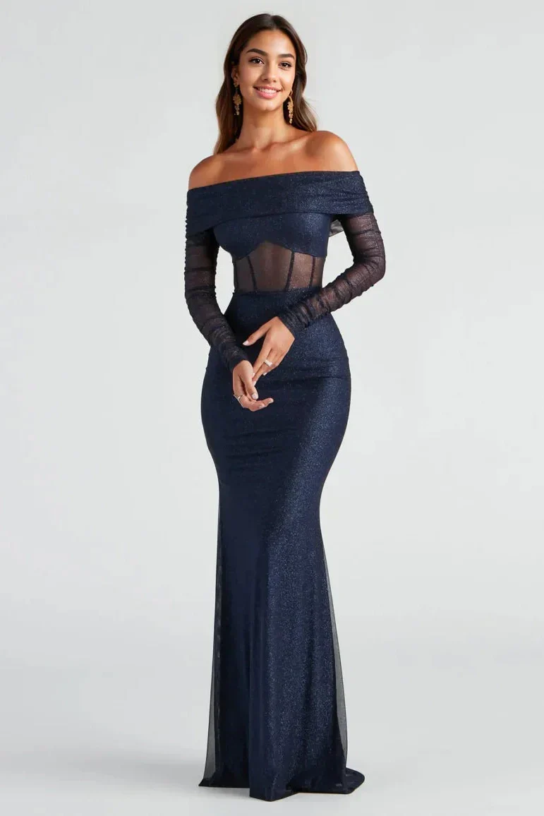 Mandy Glitter Mesh Mermaid Dress