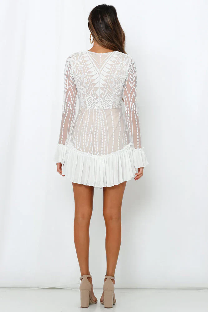 Spend All Your Time Waiting Dress White