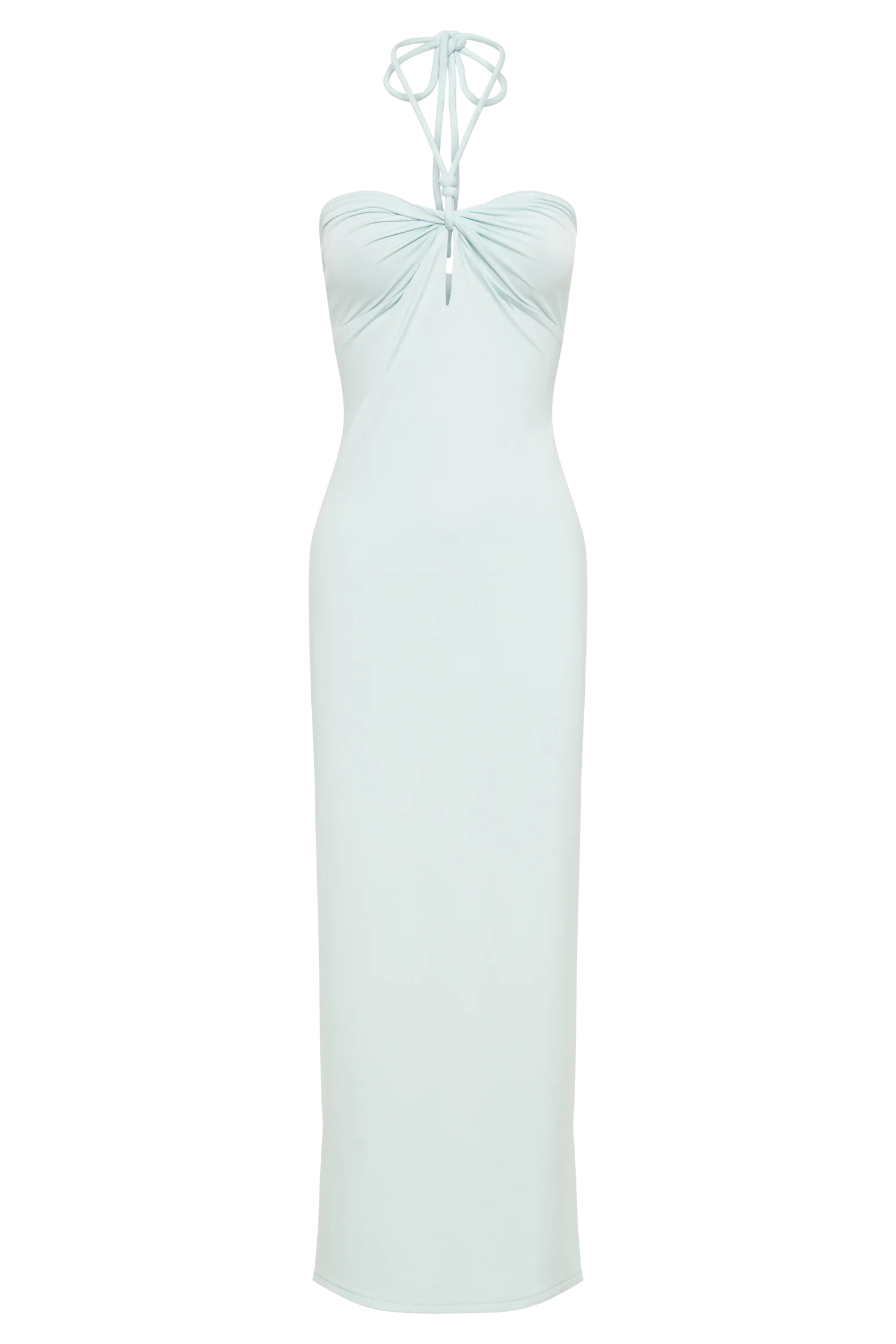 Krissy Midi Twist Halter Jersey Dress - Arctic Blue