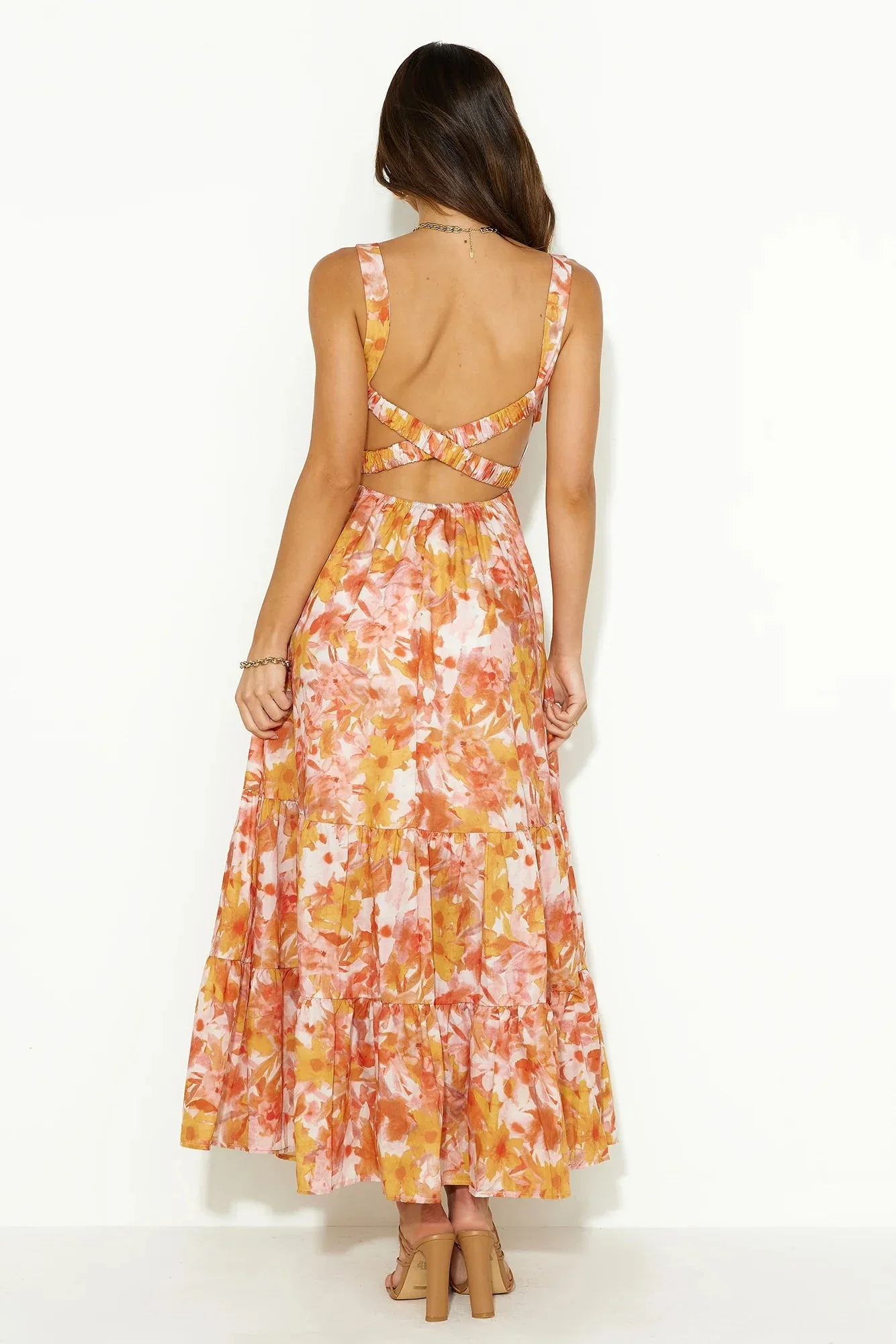 Heated Sun Maxi Dress Orange