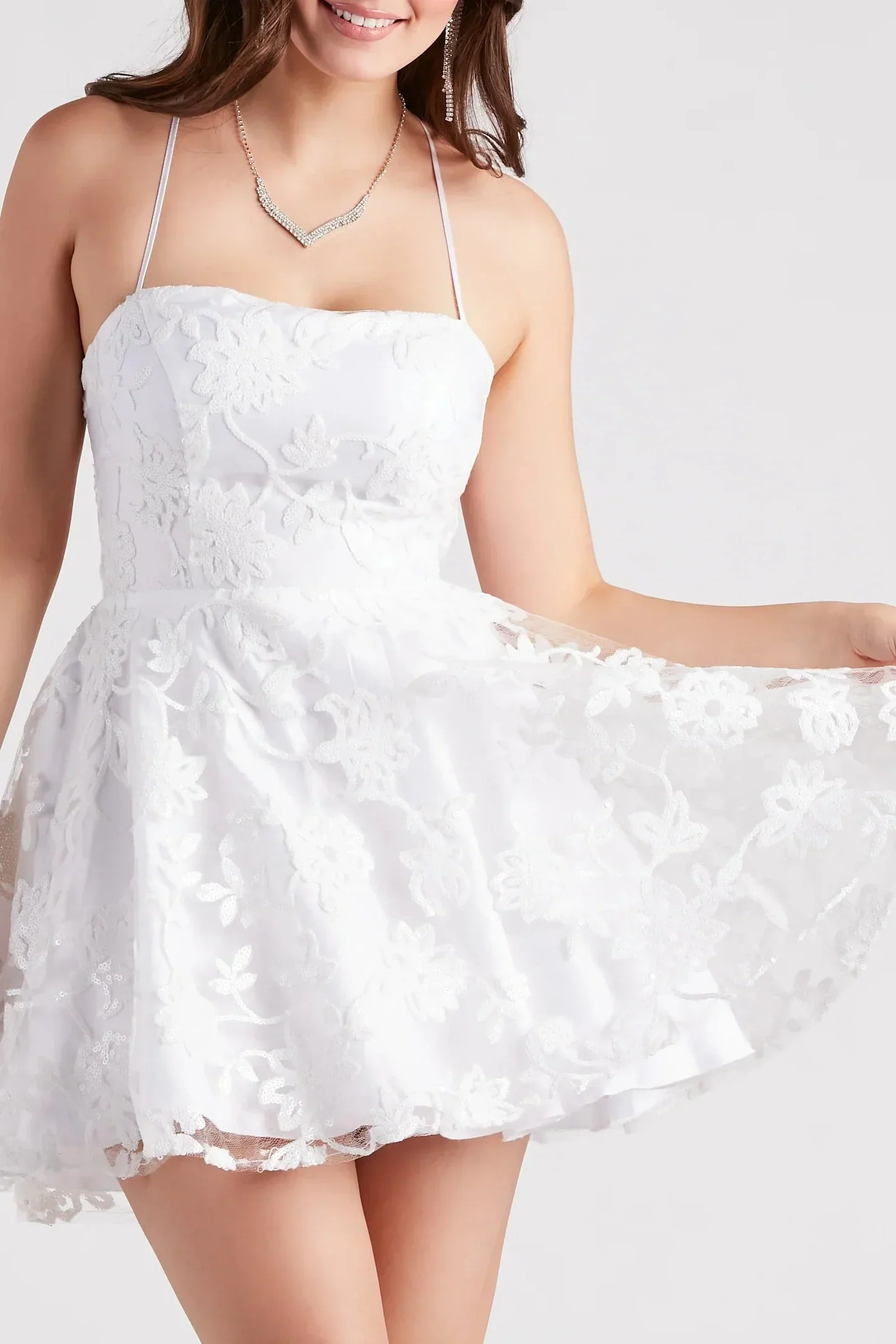 Joanna Sequin Lace Party Dress