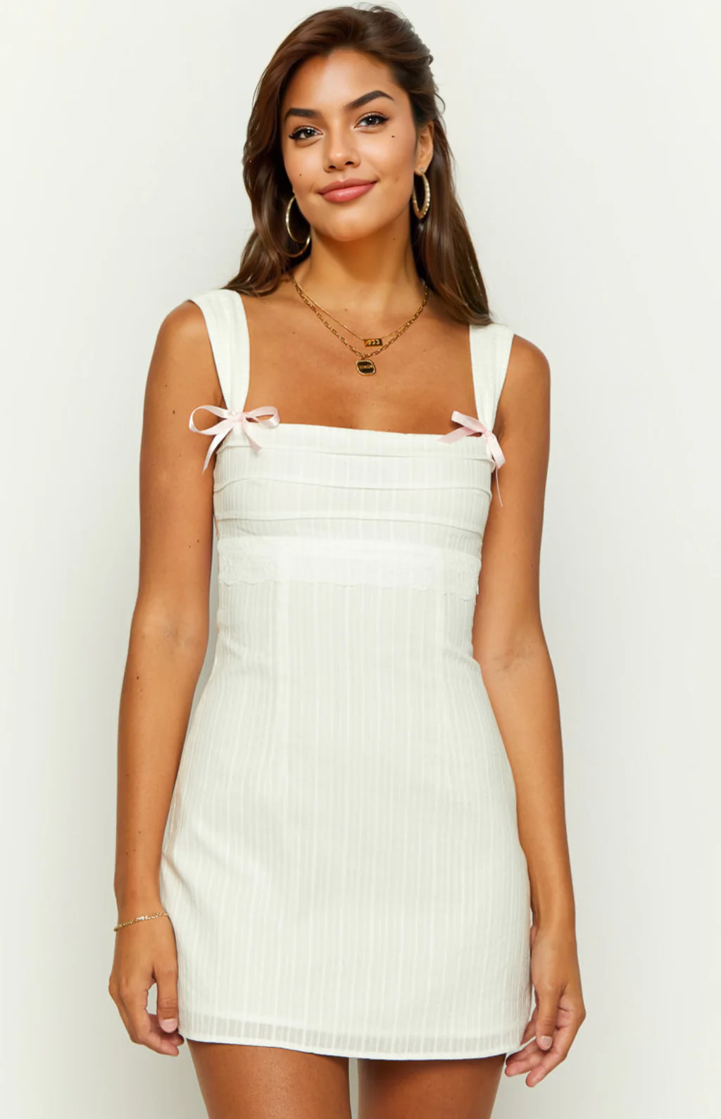 Taylor White Tie Back Mini Dress