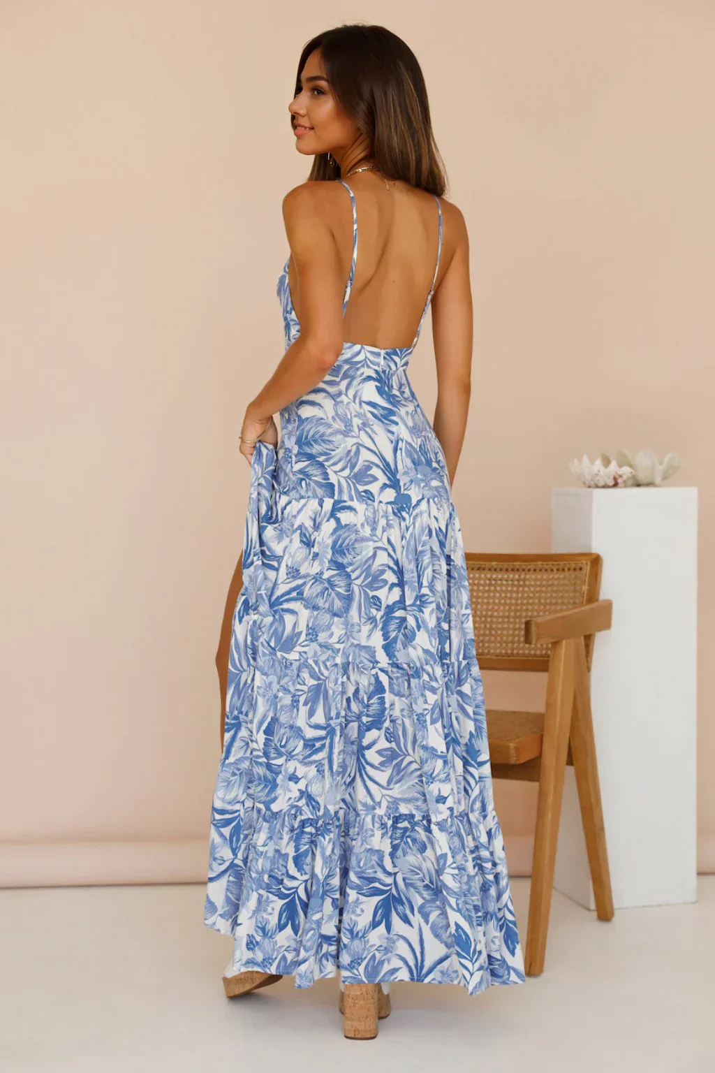 Kiah Maxi Dress Blue Floral