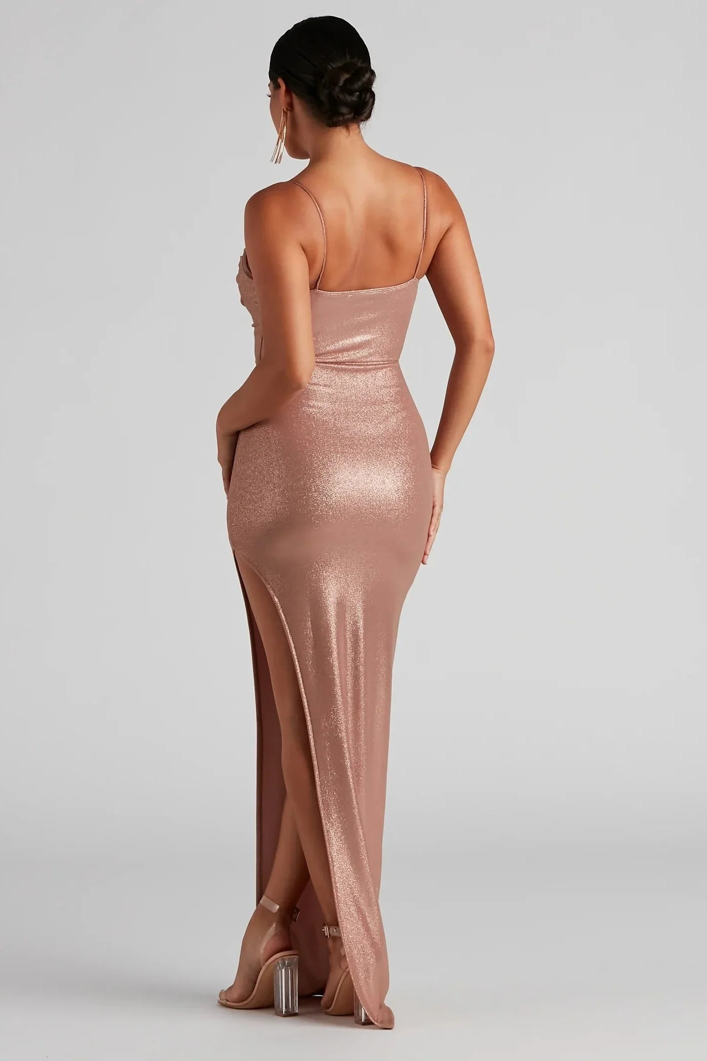 Lola Formal High Slit Glitzy Glitter Dress