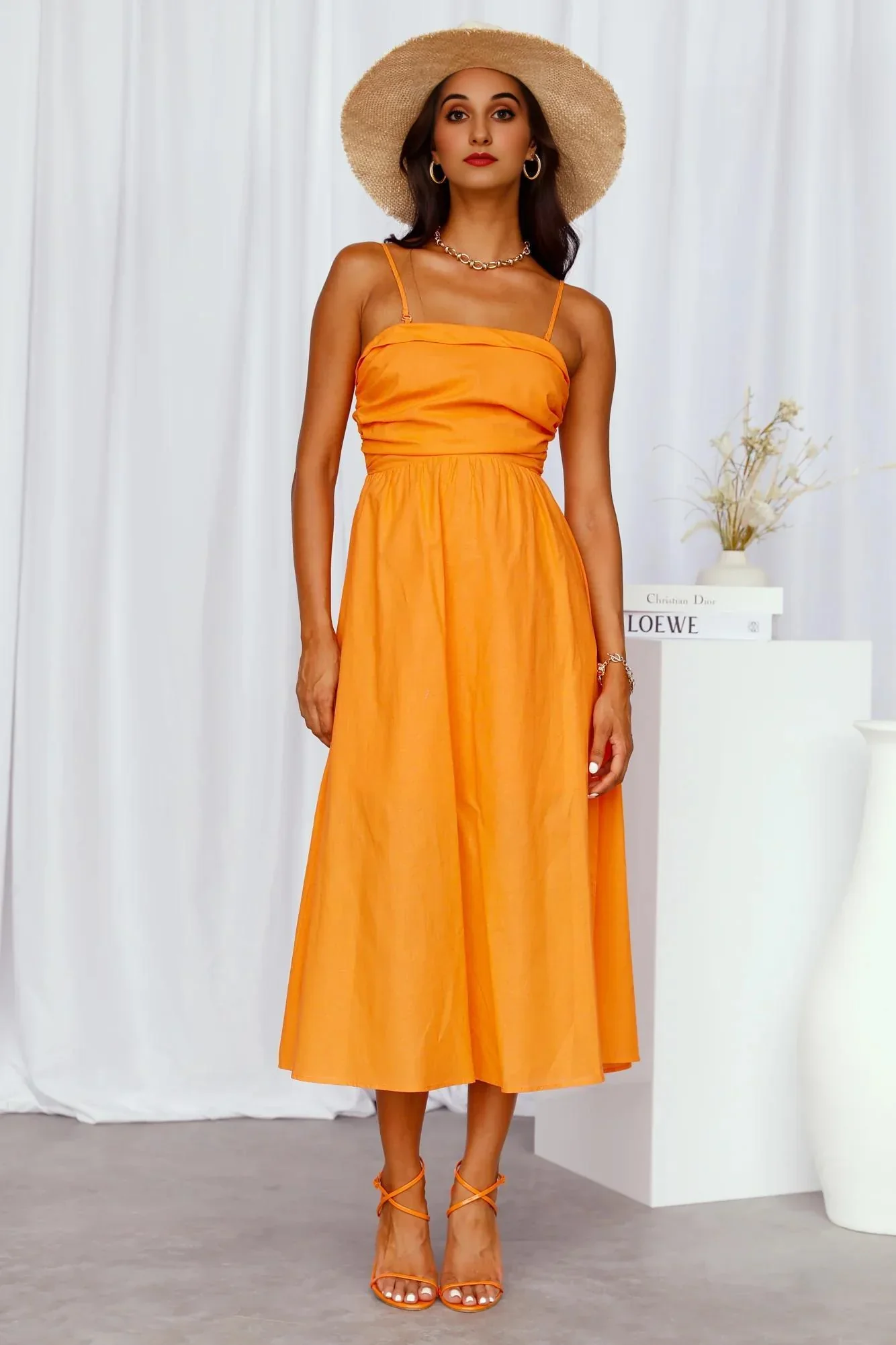 Take Me To The Sun Midi Dress Orange
