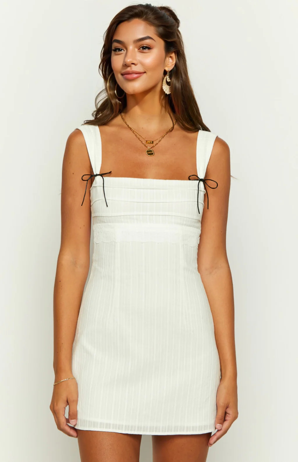 Taylor White Tie Back Mini Dress
