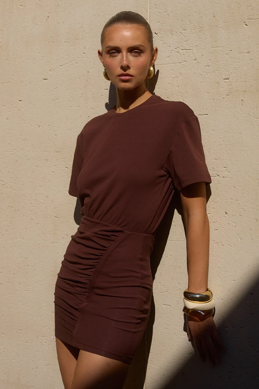 TAYLOR MINI DRESS - CHOCOLATE