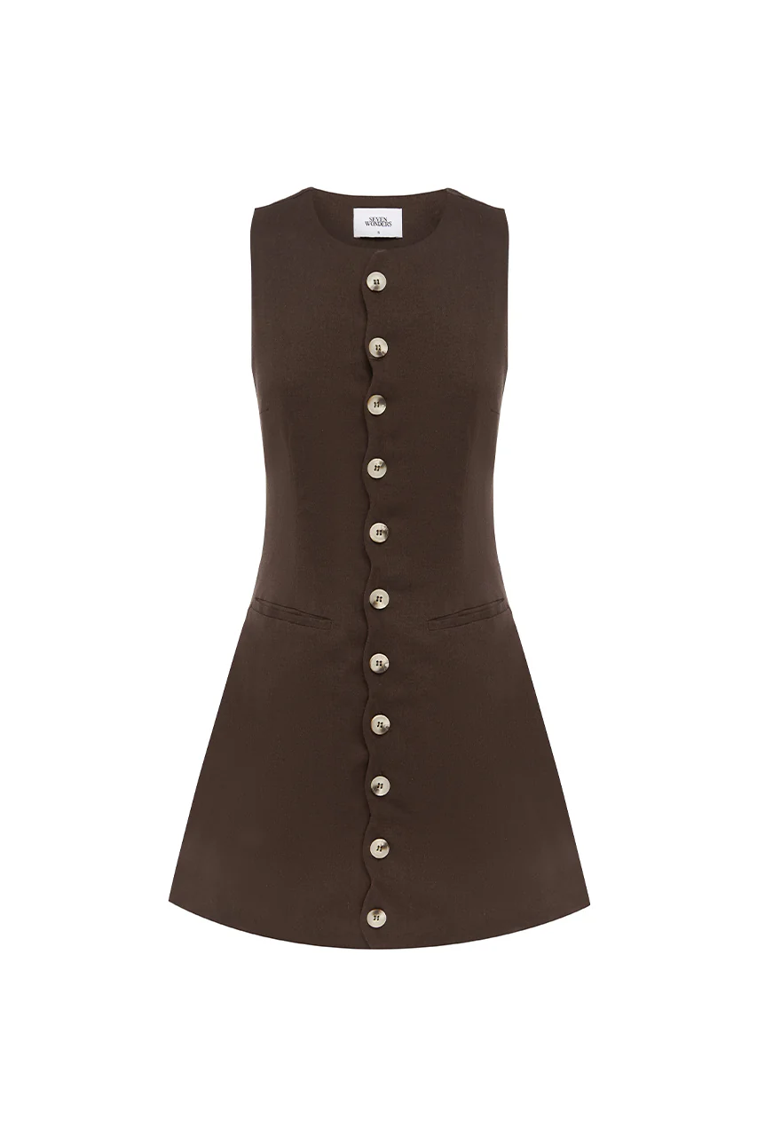 STELLA MINI DRESS - CHOCOLATE