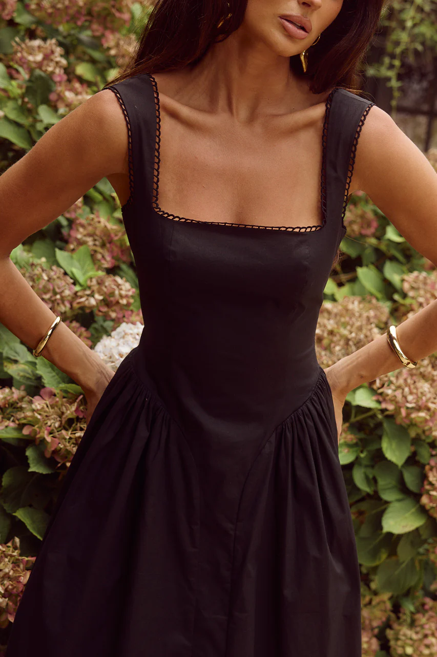 LANI MIDI DRESS - BLACK