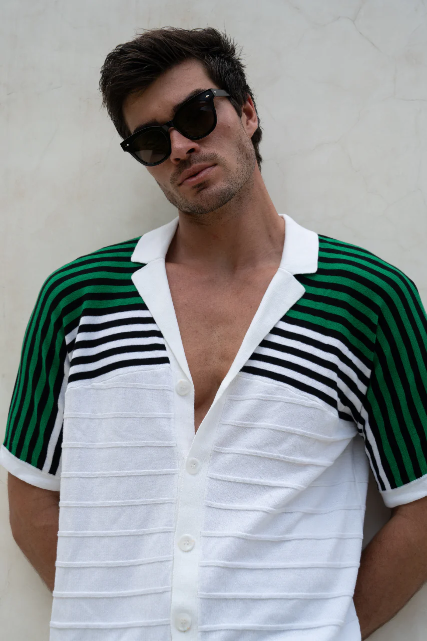 JESSIE SHIRT - WHITE/GREEN