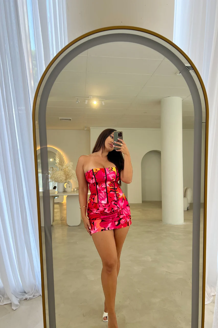 RIANNI MINI SKIRT - PINK FLORAL