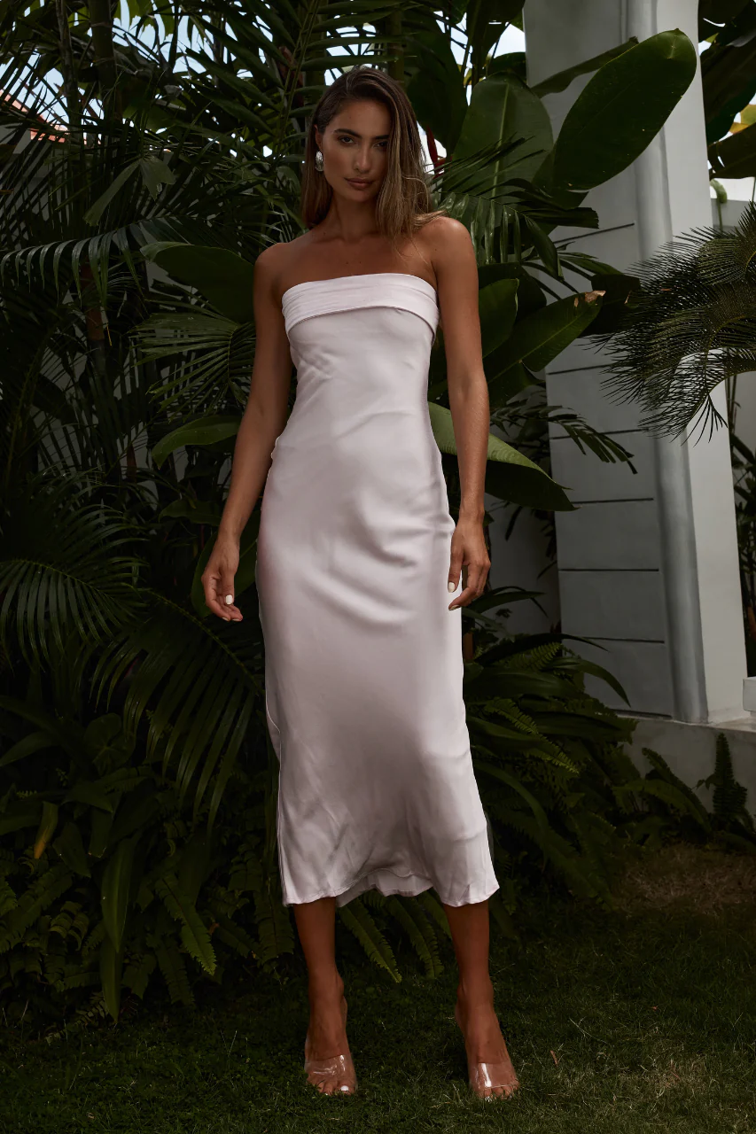 PEREZ LONG MIDI DRESS - LIGHT PINK