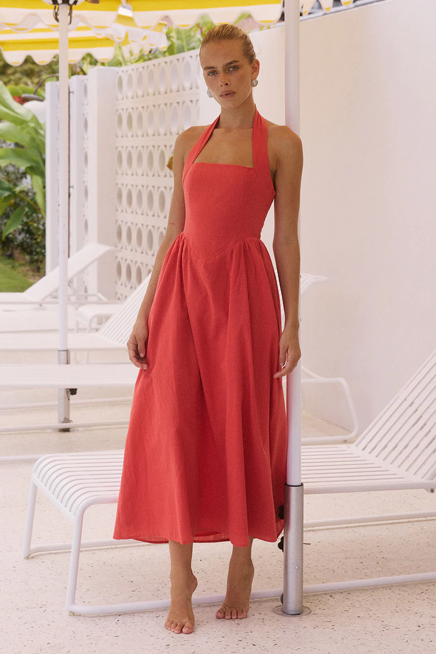 LOCKLEA MIDI DRESS - JAFFA