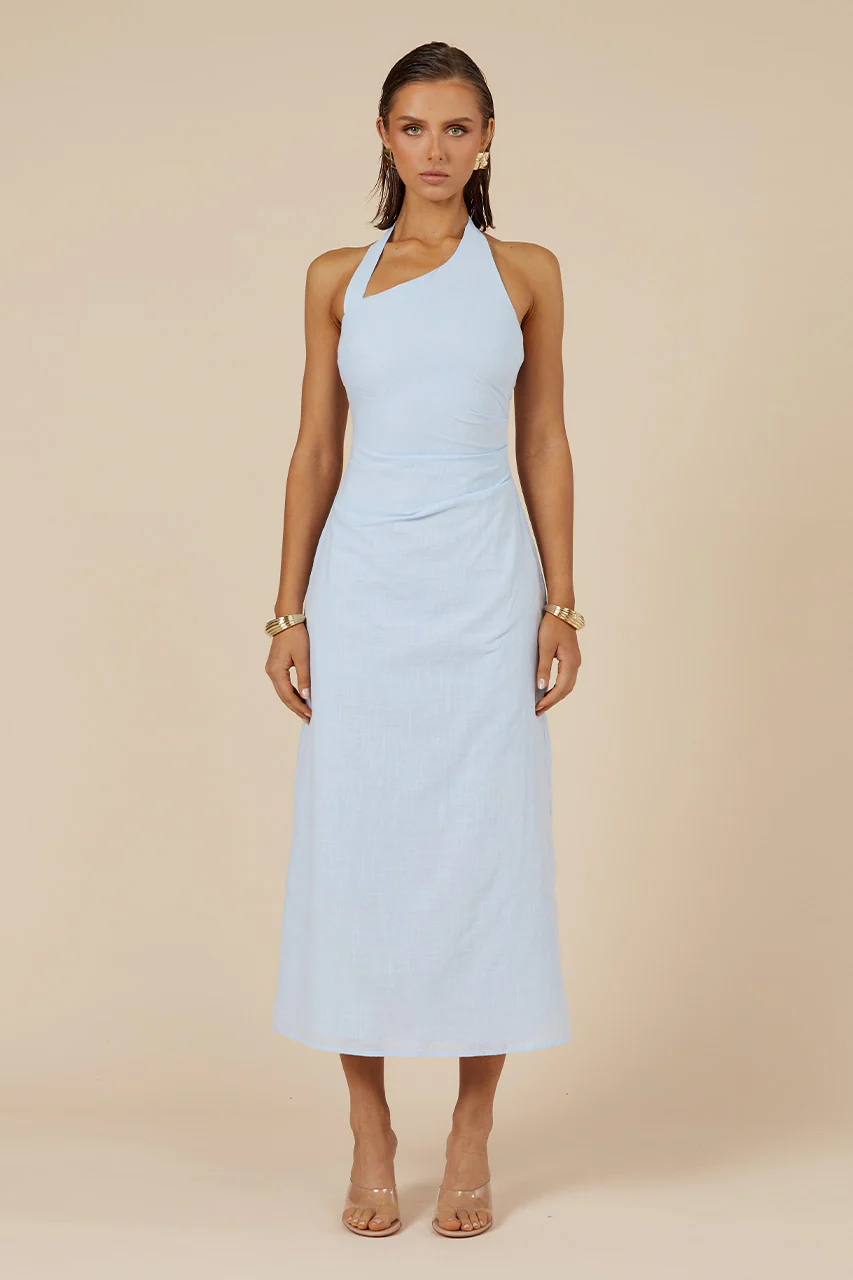 SAPHIRA LONG MIDI DRESS - ICE BLUE