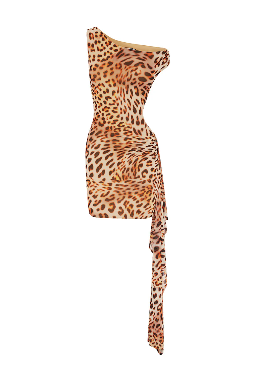 MARA MINI DRESS - TIKANI LEOPARD