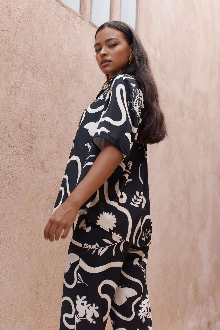 LEO SHIRT - BLACK/SAND