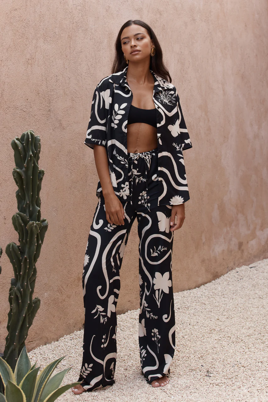 LEO SHIRT - BLACK/SAND