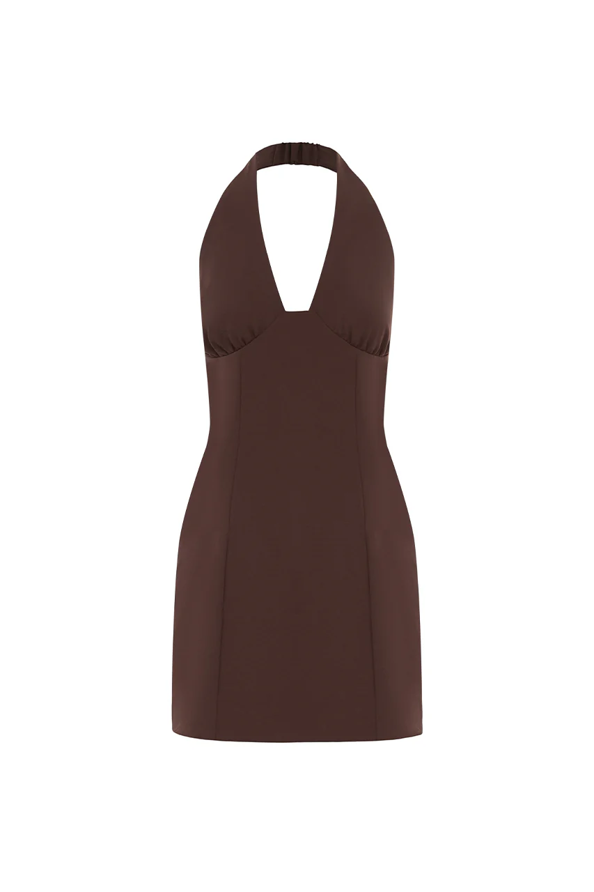 JIANNA MINI DRESS - CHOCOLATE
