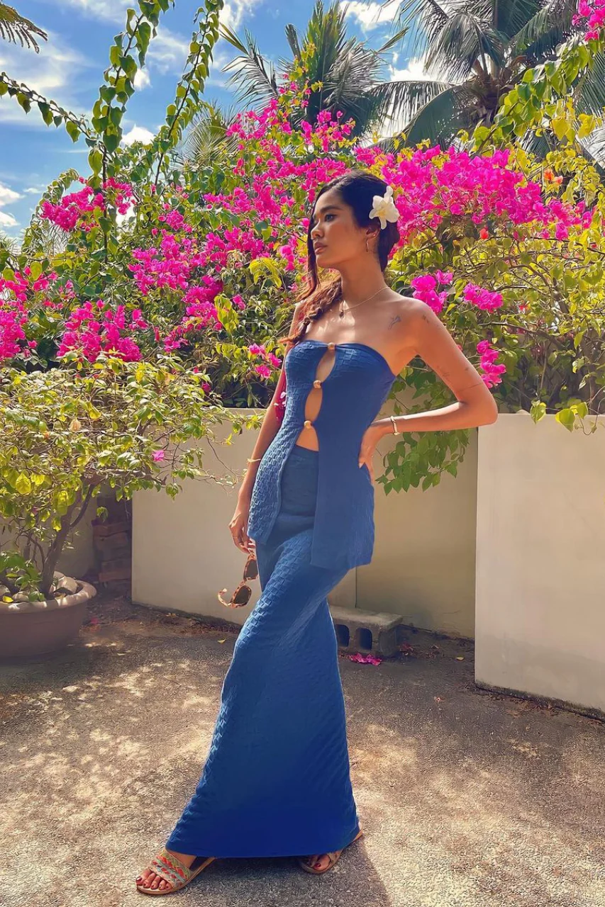 TAYA MAXI SKIRT - NAVY