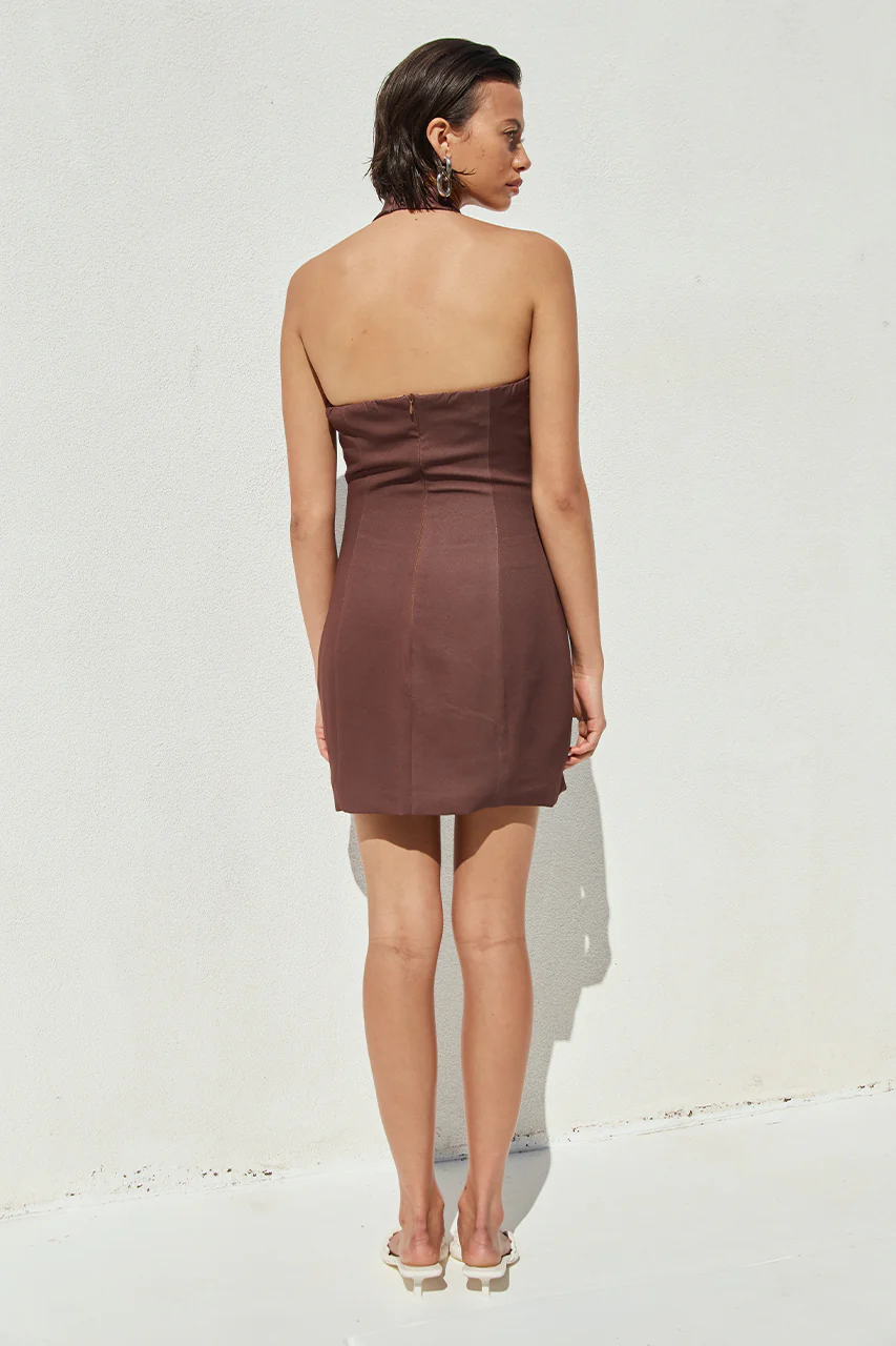 JIANNA MINI DRESS - CHOCOLATE