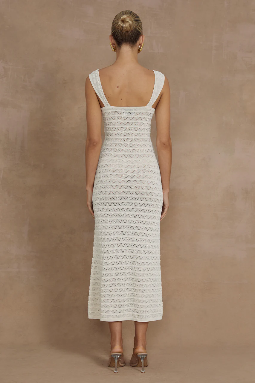 JUNO MIDI DRESS - IVORY
