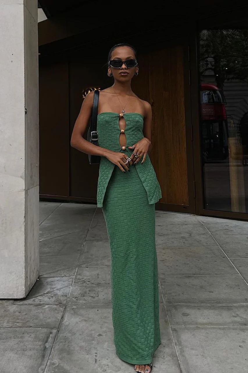 TAYA MAXI SKIRT - KHAKI