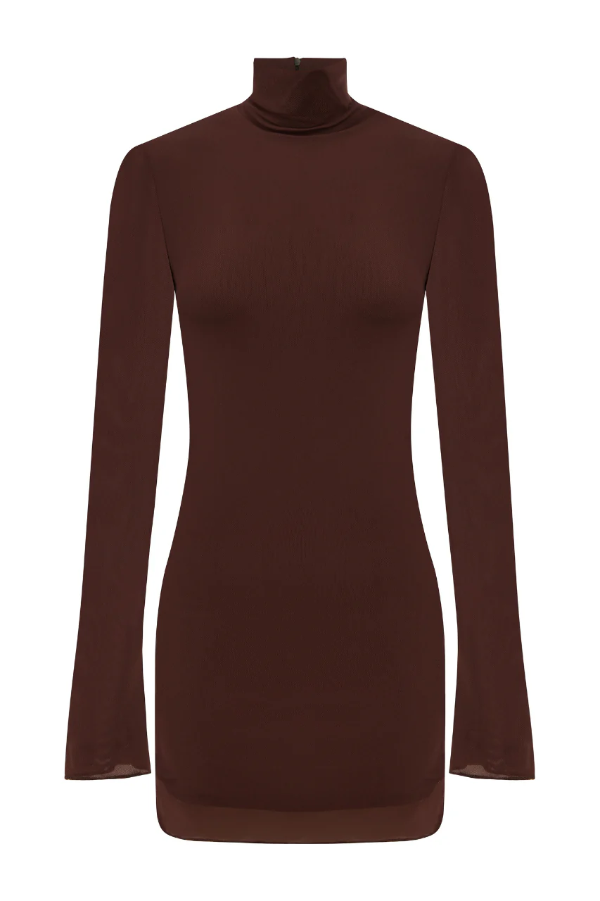 JORDI MINI DRESS - CHOCOLATE