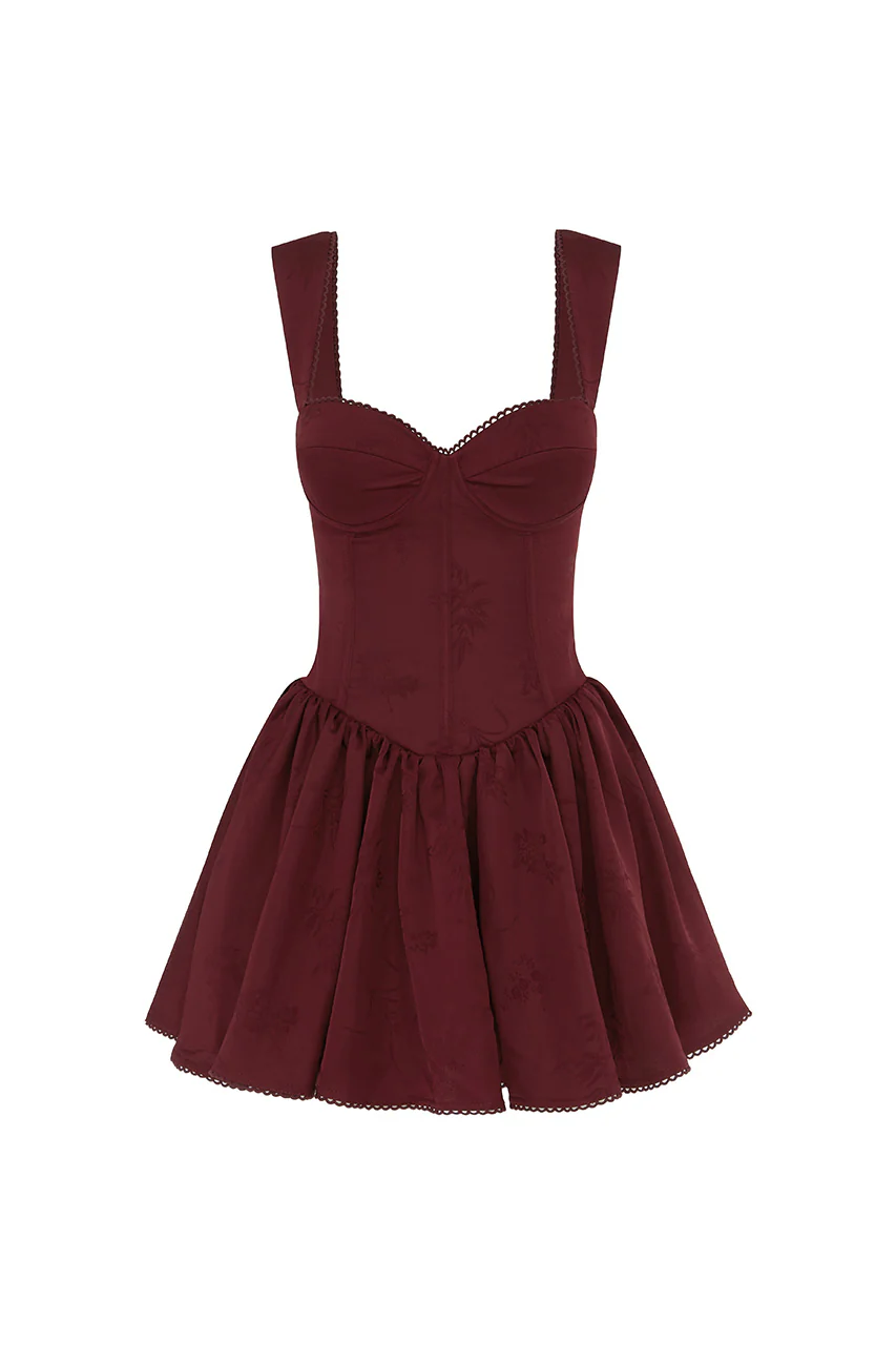 JOELLE MINI DRESS - WINE