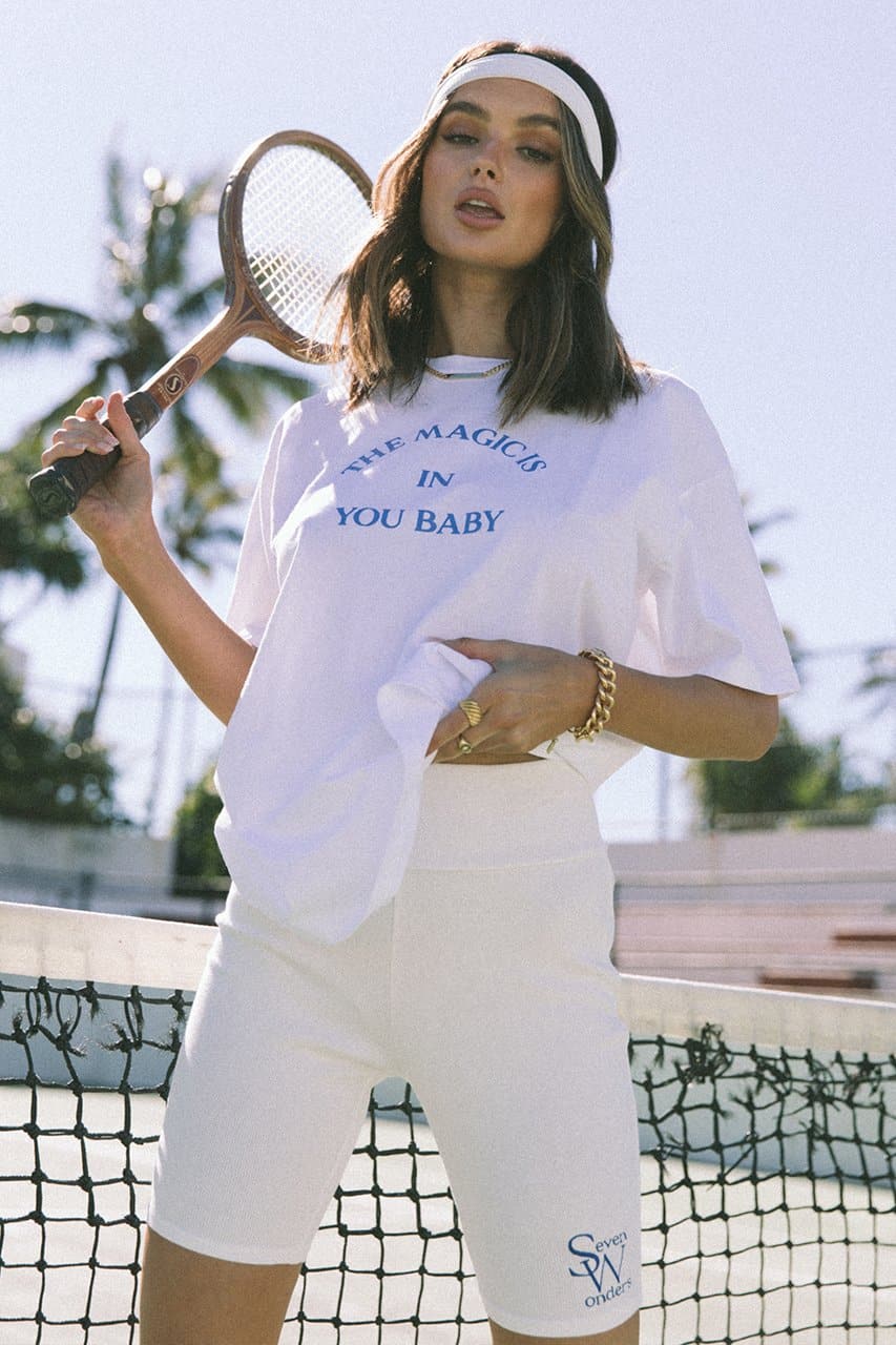 The Logo Bike Short - White