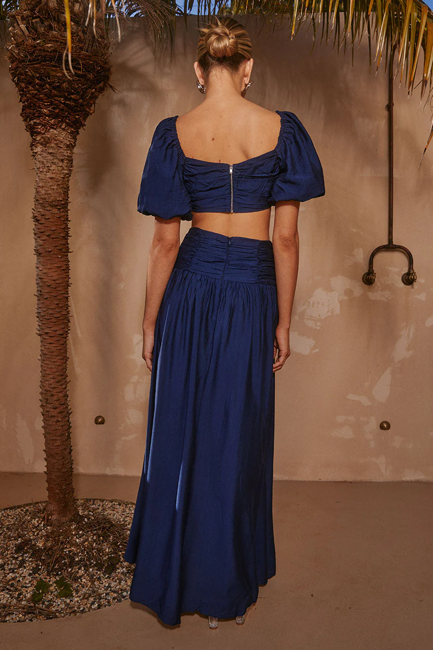 KELANI LUXE TOP - NAVY