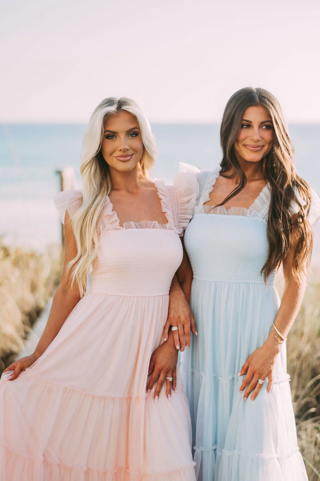Meleah Tulle Maxi Dress-Light Blue