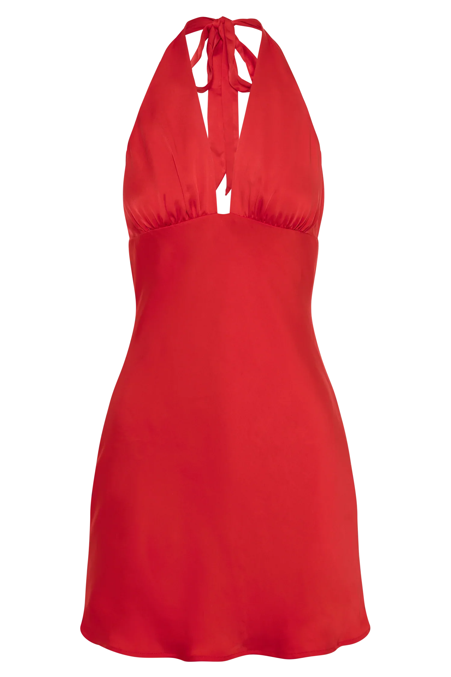 Aimee Halter Mini Dress - Red