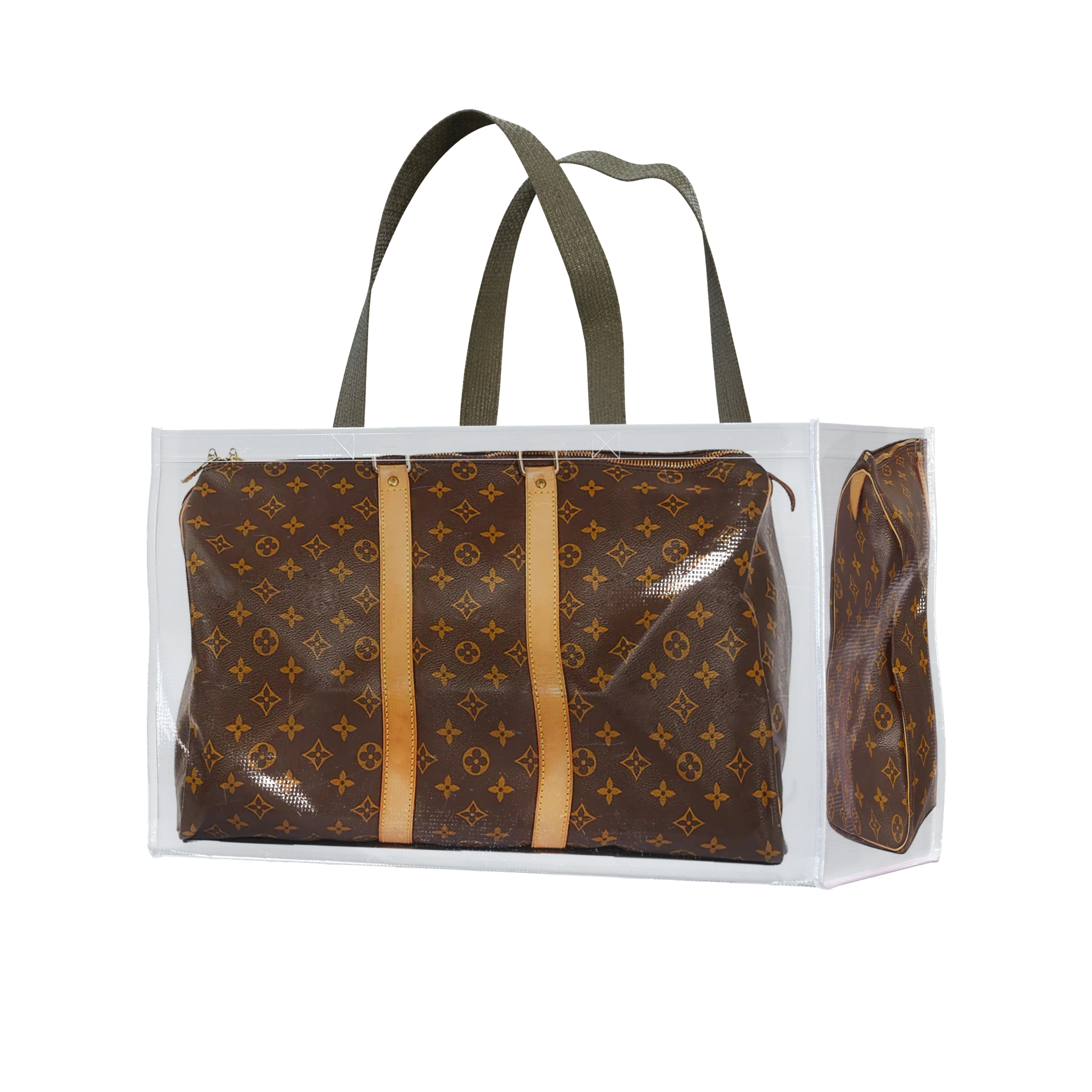 GroceryBags TITA ELVIE duffle GroceryBag, brown  canvas, large