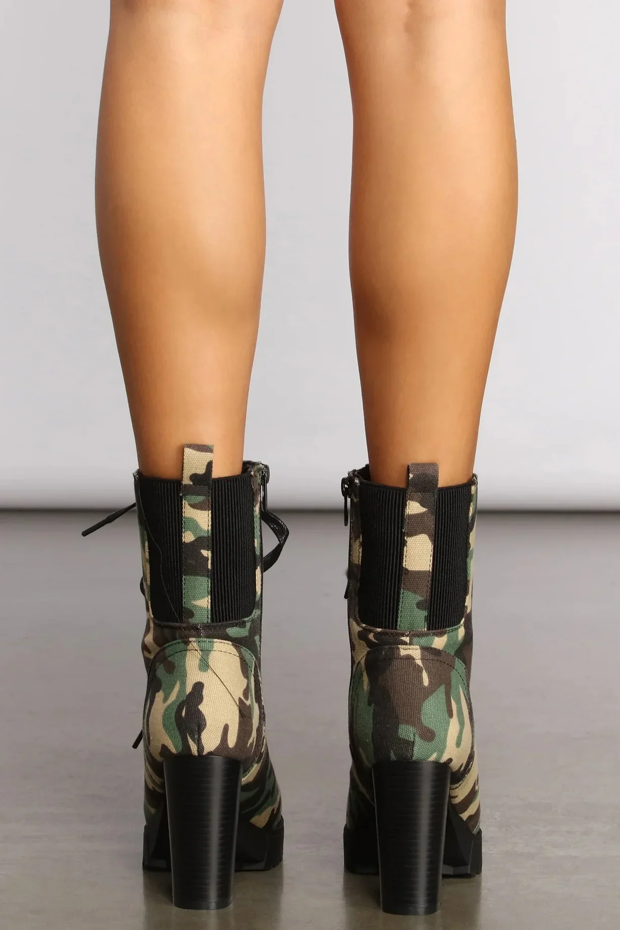 Step Up Camo Lug Sole Booties