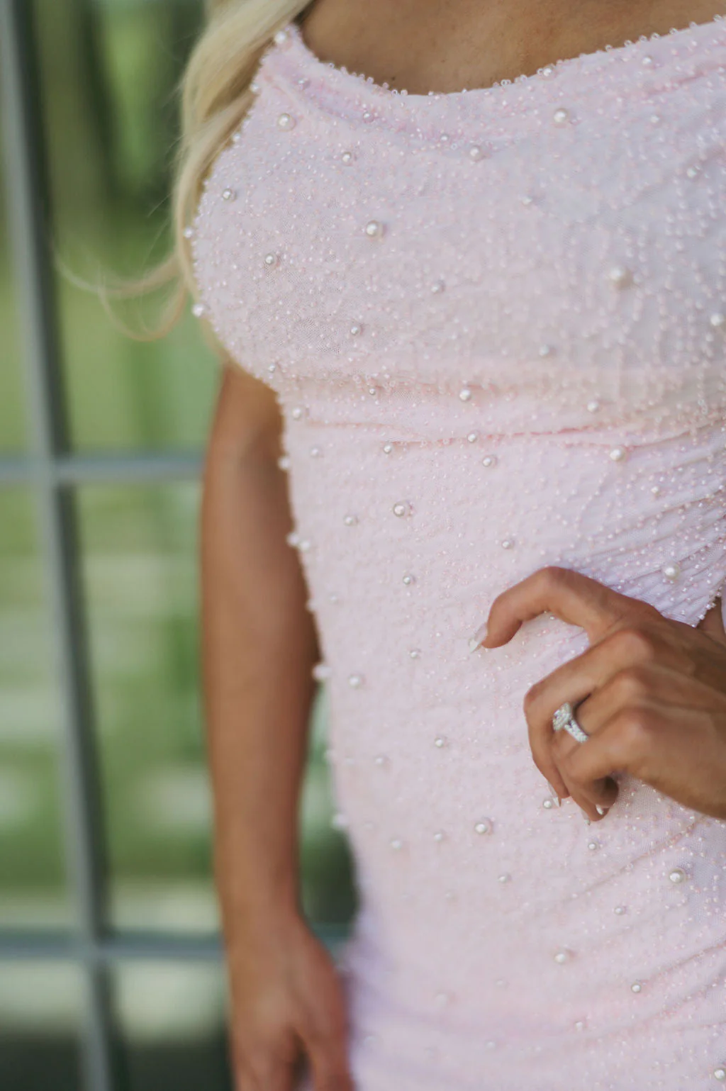 Mackenna Embellished Mini Dress-Pink