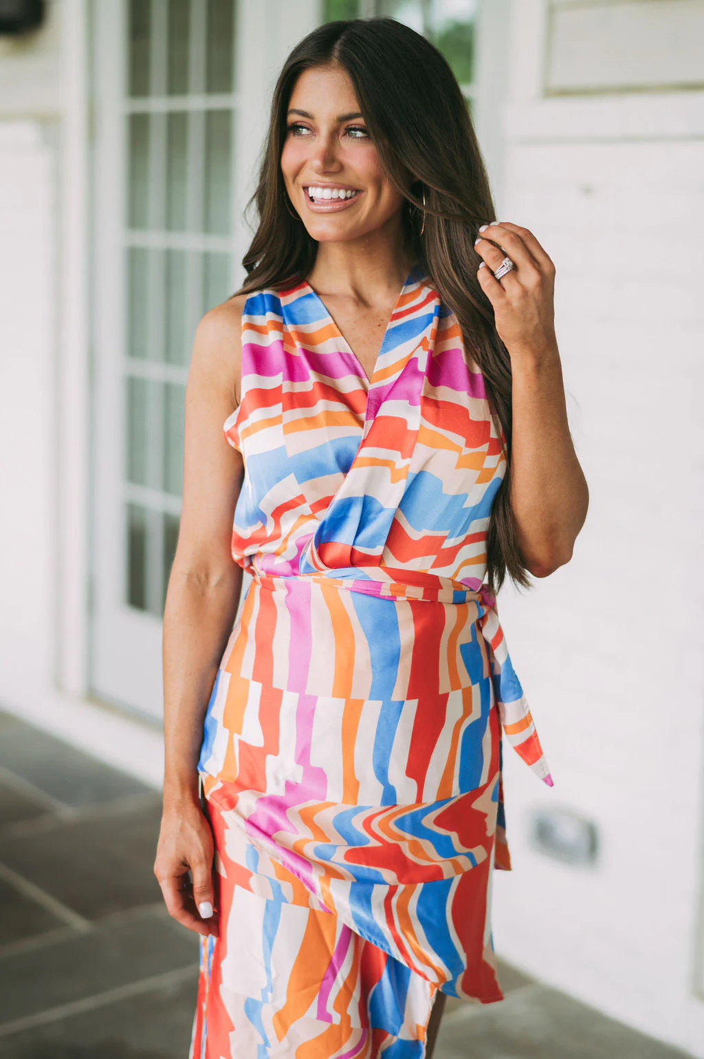 Vibrant Printed Wrap Dress