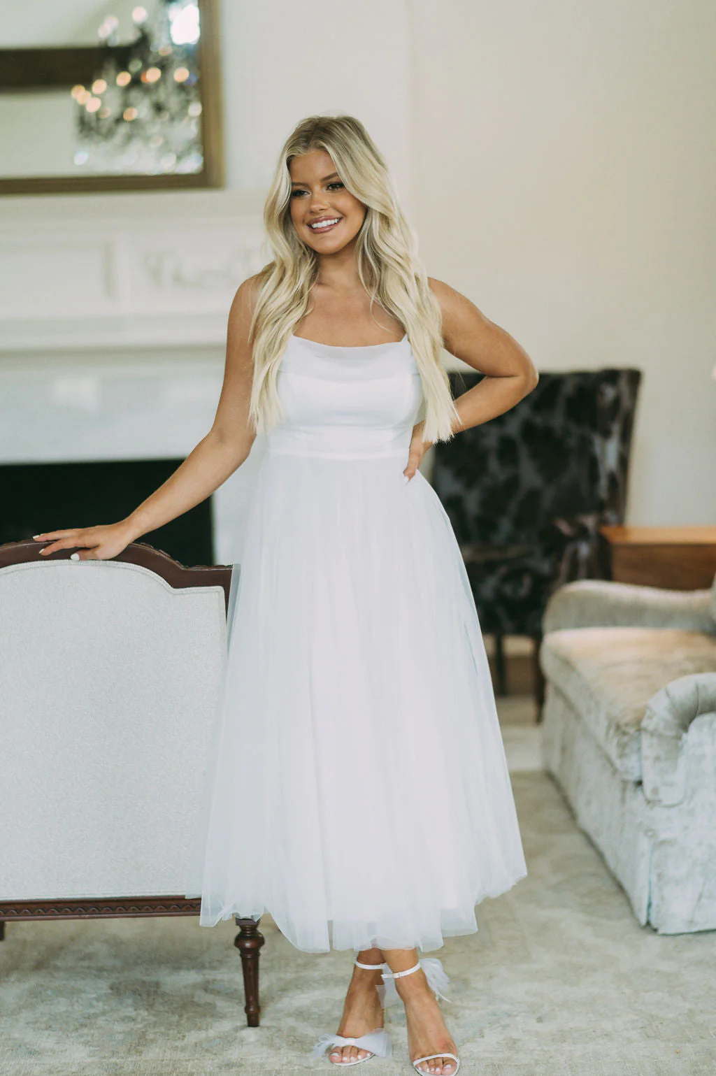 Jillian Mesh Midi Dress