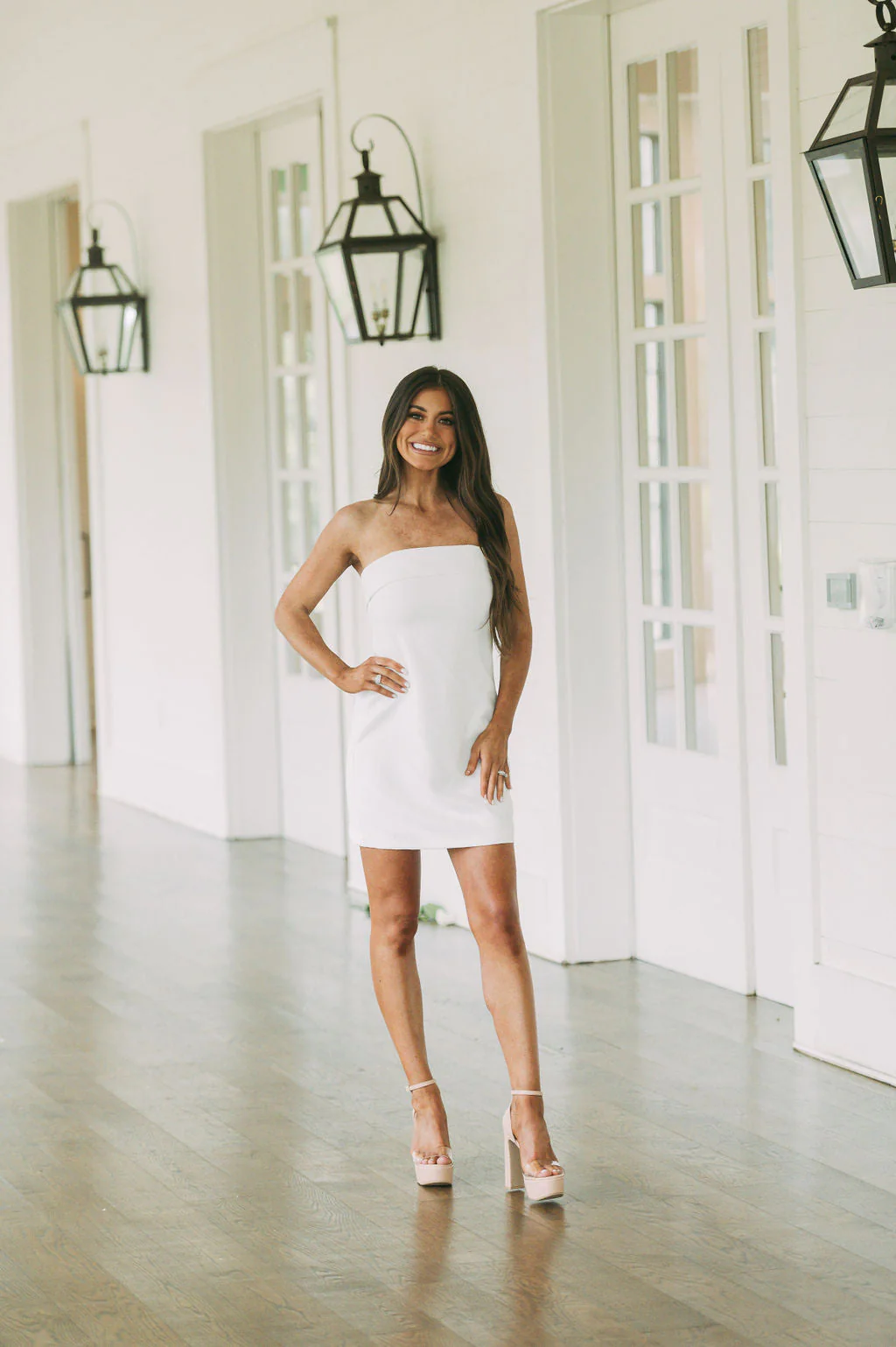 Celia Strapless Mini Dress White